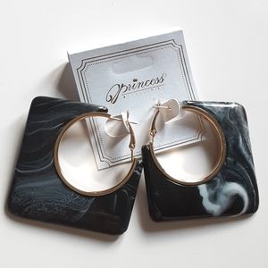 Princess Accessories Black Hoop Earrings